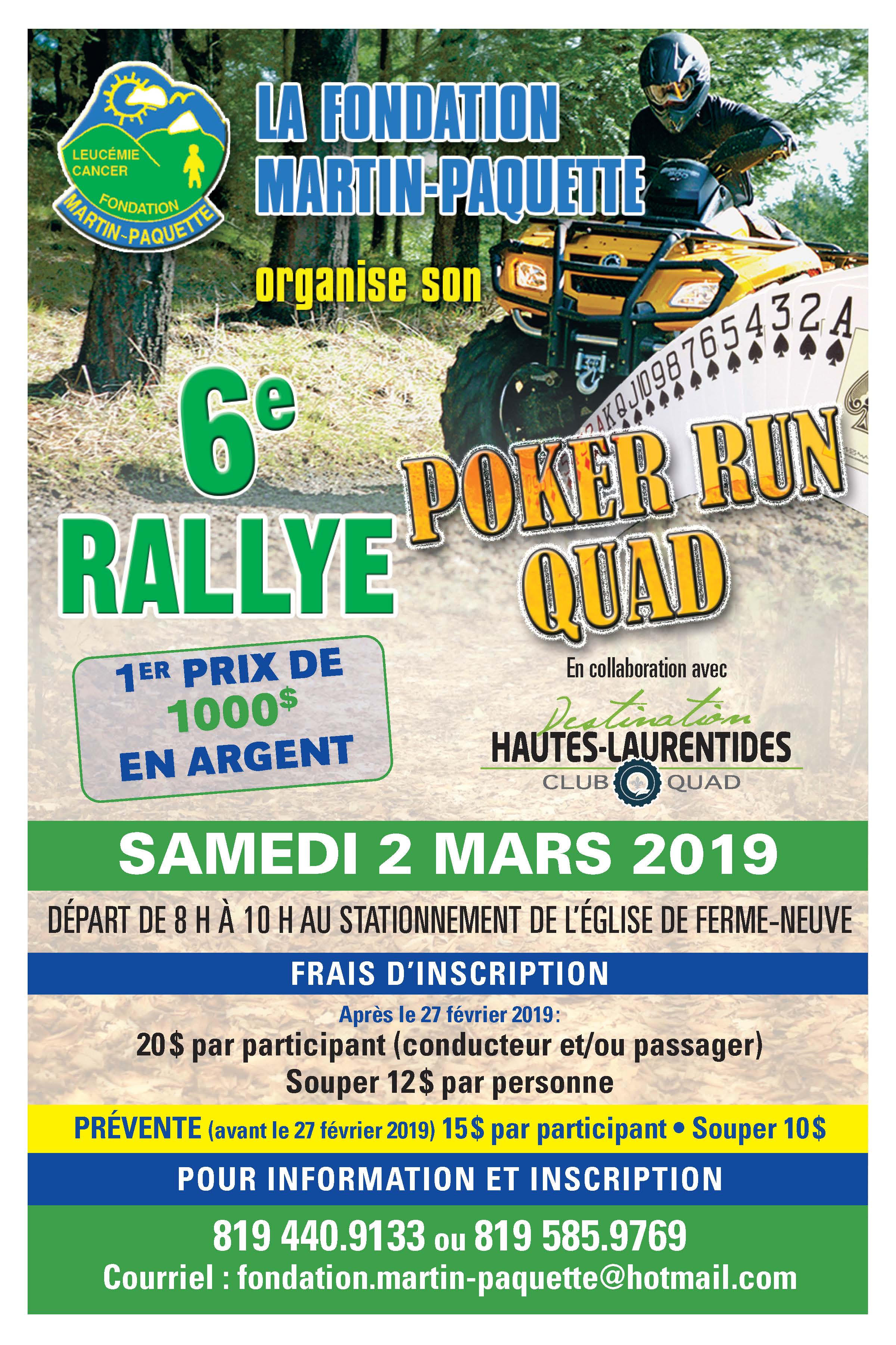6e Rallye Poker Run Quad Club Quad Destination H.L.